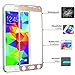 S5 Screen Protector, Pofesun Titanium Alloy Premium 9H Rounded Edge Tempered Glass Screen Protector Film Guard for Samsung Galaxy S5-Scratchproof/Oil Resistance/Anti-Fingerprint/Bubble-Free-Champagne