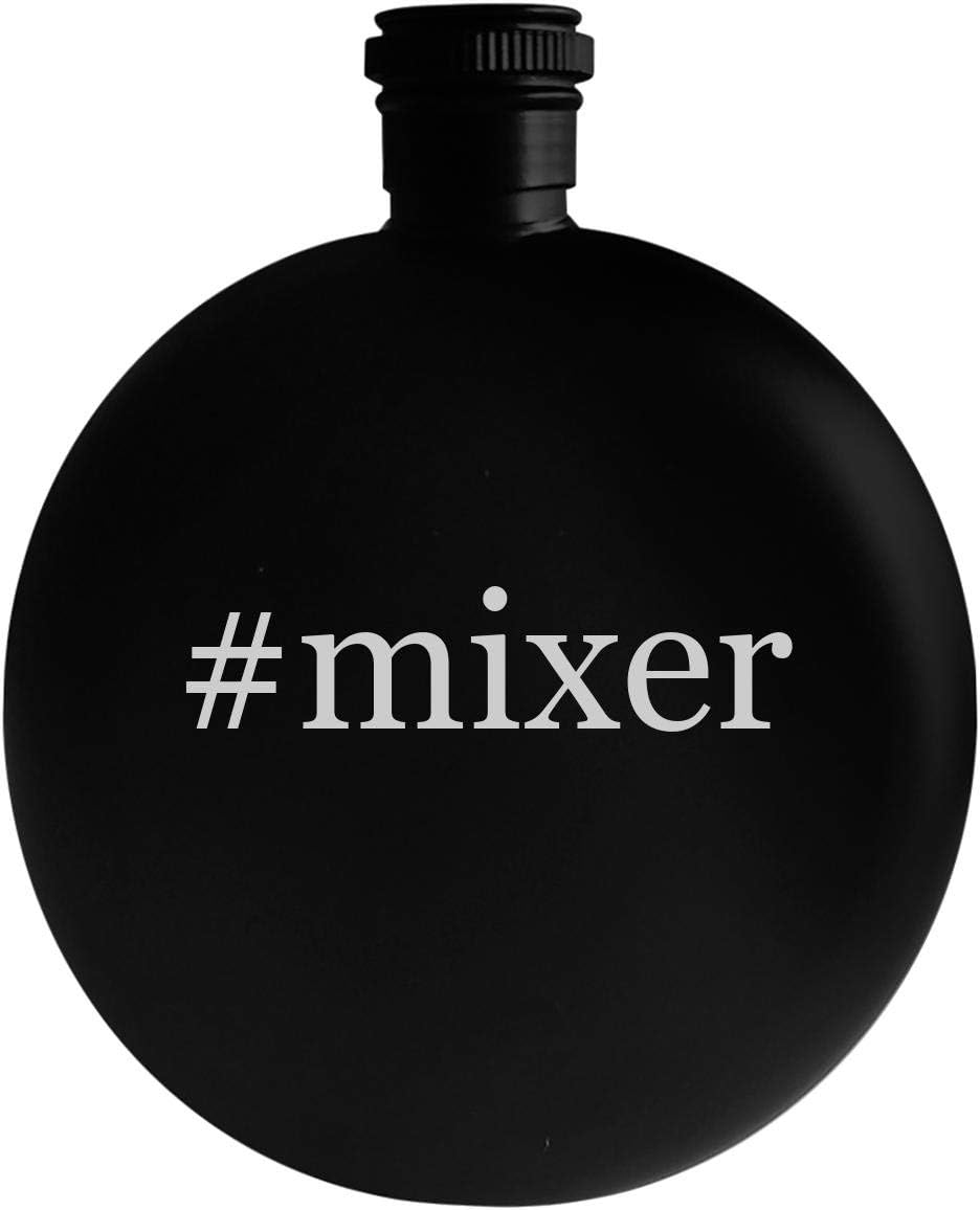 #mixer - 5oz Hashtag Round Alcohol Drinking Flask, Black