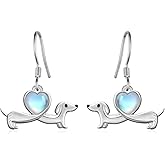 Dachshund Dangle Earrings 925 Sterling Silver Wiener Dog Gifts Dachshund Jewelry for Women Dachshund Dog Lover