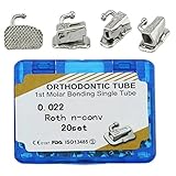 80 pieces of Orthodontic Roth 0.022 Tubes Dental First Molar Bonding Single Tubes non convertible Buccal Tubes 20 Sets Number Marked