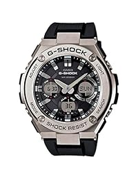 Casio 'G SHOCK' Reloj casual de resina y acero inoxidable de cuarzo, color negro (modelo: GST-S110-1ACR), para hombre.