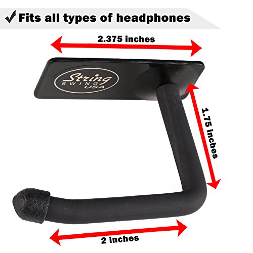image for String Swing Adhesive Headphone Hanger Stick-On Hook Headset Holder Ac