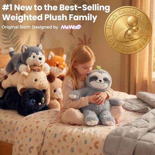 Mewaii Weighted Sloth Teddy Plush, 1.5KG Weighted Stuffed Animal 53CM Pillow for Kids, Soft Weighted Comfort & Cozy Plush Toy Sloth Gifts for Women Girls Adults