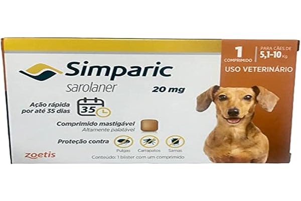 Zoetis Simparic 20Mg 5 1 Até 10Kg 1Cp Para Cães