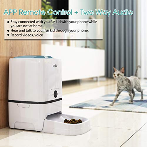 Smart Pet Feeder WiFi App Remote Control Feeding, 6 Liter Dog Food Dispenser Automatic with