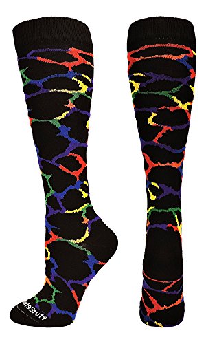 Giraffe Over the Calf Socks (Primary Multi-Giraffe, Small)