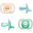 Tommee Tippee Ultra-Light Day and Night Pacifiers, One-Piece Silicone Design, Soft Skin Feel 0-6m, 4 Pack
