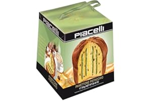 PIACELLI Italian pistachio with Piacelli Sticker - Authentic Italian Dessert with chocolate chips - Pistachio Cake Imported from Italy - Holiday Cake Ideal for Christmas & Special Occasions - 750g