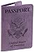 Leather Passport Cover - Passport Holder (Purple)