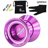 MAGICYOYO N5 Desperado Unresponsive Yoyo Professional Yo-Yos Balls with 5 Strings , Gloves and Yoyo Bag Purple