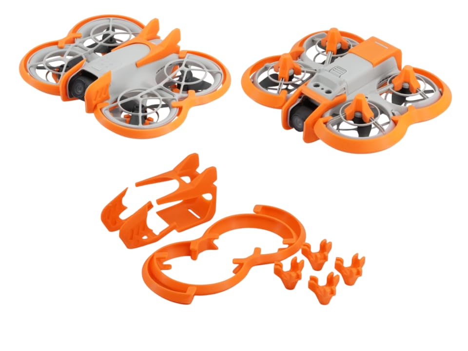 Neo Drone Protection Accessories Kit for DJI Neo – Propeller Guards, Gimbal Bumper, Tail Wing, and Landing Gear (Durable Version, Full Protection) (Orange)