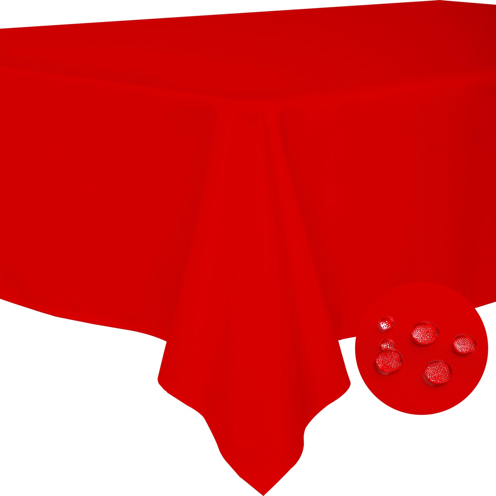 Photo 1 of BYDOLL Table Cloth Red 60x102 Inch Tablecloth for 6 Foot Rectangle Tables Outdoor Washable Wrinkle Free and Spillproof Polyester Tablecloth for Festival Camping Picnic Party Cover