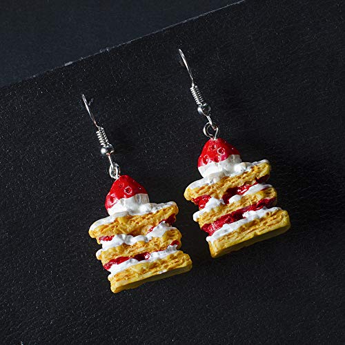 Strawberry Cake Earrings Lightweight Resin Pendant Earrings Cute Mini Imitation Food Earrings For Girls And Women Cake Dessert Earrings - Thumbnail 5
