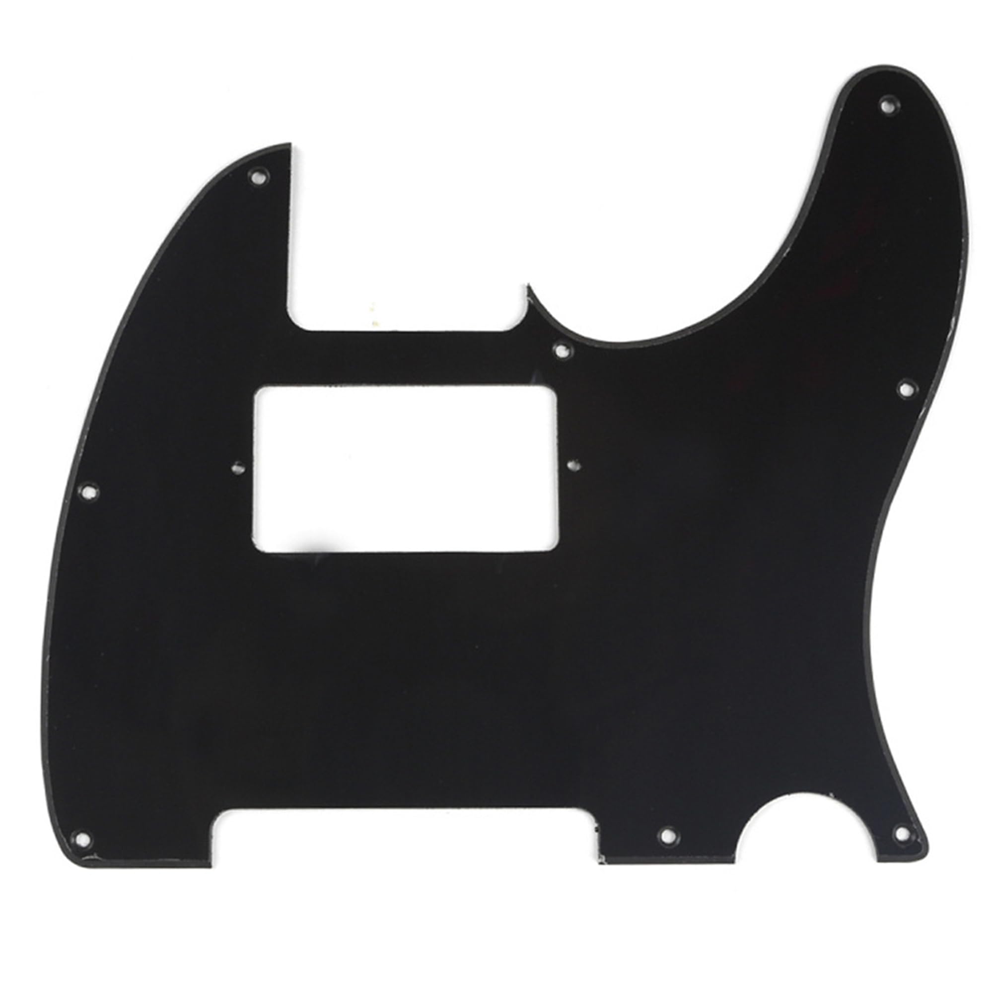 Musiclily 8 Hole Humbucker Tele Pickguard HH Scratch Plate for Fender USA/Mexican Standard Telecaster Modern Style Electric Guitar,1Ply Black — image 1