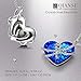 QIANSE Mother's Day Necklace Gifts Heart of Ocean Necklace Pendant Necklaces for Women Jewelry Gift for Birthday Girlfriend Wife Sapphire Crystal Birthstone Anniversary Necklace Gifts for Her