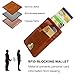 Slim Front Pocket Wallets with Money Clip- Mens Minimalist Genuine Leather Card Sleeve Wallet
