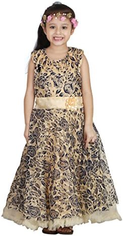 Qeboo Girl's Cotton/Net Beautiful Dress with Sizes from 3 Years to 9 Years Old Girl