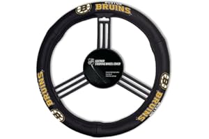 Fremont Die NHL Boston Bruins Leather Steering Wheel Cover, One Size, Multicolor