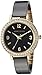 Anne Klein Women's Swarovski Crystal Accented Gold-Tone and Black Ceramic Bangle Watch