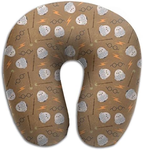 Owls And Magic Wands Cozy Neck Pillow Colorful Funny Travel Pillow Neck Support Plane Pillow Neck Pillow For Sleeping Travel