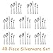 Silverware Set, 40-Piece Flatware Set, E-far Stainless Steel Utensil Set Service for 8, Dinner Knives/Forks/Spoons, Simple & Classic Design, Mirror Finish & Dishwasher Safe