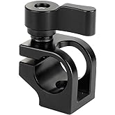 CAMVATE 15mm Single Rod Clamp Install on 1/4"-20 Thread Hole for Camera cage (Black Knob) - 2127