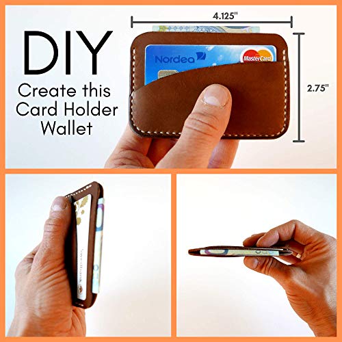 Leather Tools for DIY Leather Project | The Leather Sewing Kit Includes the Required Leather Working Tools, Veg Tan Leather and Video Instructions | Best gift for men, dad gifts