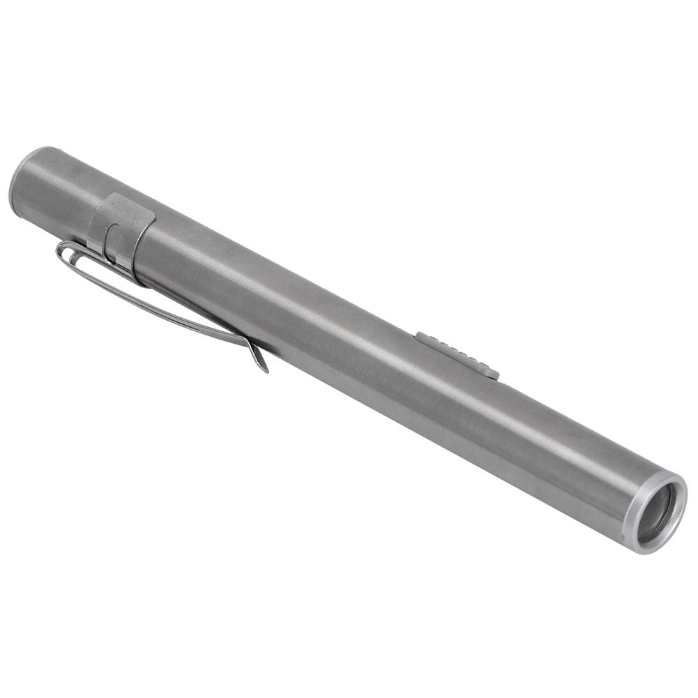 Rechargeable LED USB Pen Torch for Mechanics, Stainless Steel Waterproof Mini Light with Pocket Clip and USB Charging Cable