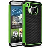 HTC One M9 Case, MagicMobile [Dual Armor Series] Rugged Durable [Impact Shockproof Resistant] Double Layer Cover [Hard Shell] & [Flexible Silicone] Case for HTC One M9 Case - Black / Green