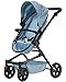 TRIOKID 2 in 1 Deluxe Baby Doll Stroller Sportline X1 Blueberry Blue Drawable Fabric with Swiveling Wheels & Adjustable Handle