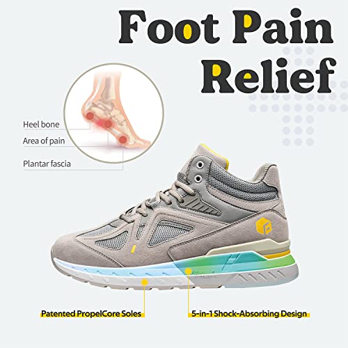 FitVille Wide Basketball Shoes for Men with Flat Feet Extra Wide High