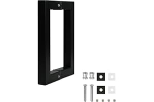Rackickyer Back to Back Double Side Pull Frameless Glass Shower Door Pulls, Fits 6-12mm(1/4"-1/2") Glass Doors, 6 Inch Mounting Hole Distance, Matte Black Stainless Steel Door Handles for Bathroom