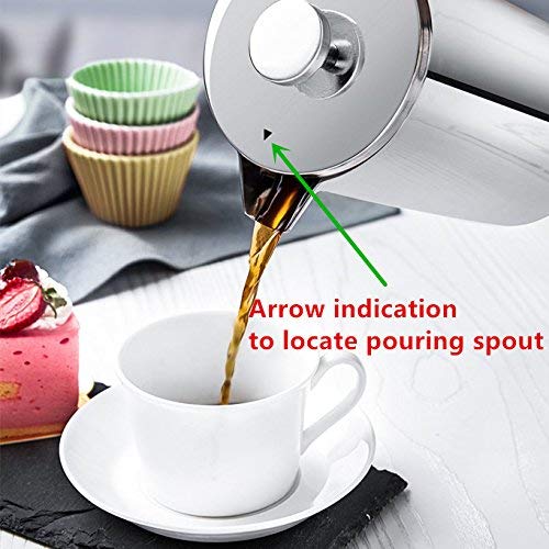 Miuly French Press, Double Wall 18/8 Stainless Steel Coffee & Tea Maker, 1.5L / 50 OZ-Bonus With Two Extra Filter Screens