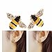Born Pretty 1Pair Personality Earring Cute Lovely Insect Bee Crystal Ear Stud Black by Jewelry Accessories