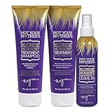 Not Your Mother's Blonde Moment Anti-Brass Hair Care System, Shampoo, Conditioner and Leave in Protection Spray, Set of 3