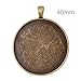 40mm Round Cabochon Base Antique Bronze Plated Pendant Trays-20pcs