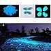 100 Pcs Glow Stones Glow in the Dark Luminous Pebbles for Walkway Yard & Fish Tank Outdoor Garden Decorative Stones (Blue)