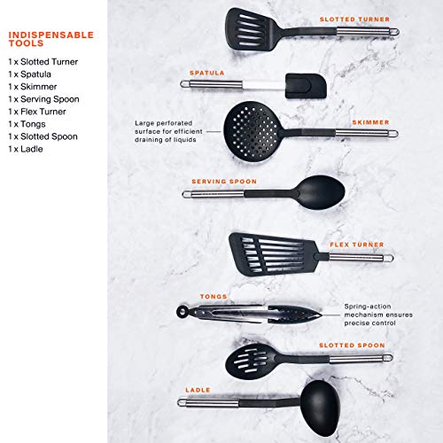 Kitchen Utensil Set - 26 Kitchen Gadgets & Cooking Utensils. Stainless Steel Kitchen Utensils for Nonstick Cookware Set. Spatula Set. Best Kitchen Tools Apartment Essentials Gifts for him - Ã‰LEVER