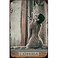 Vintage Metal Tin Sign Cohiba Smoking Girl Cigar for Home Bar Pub Kitchen Garage Restaurant Wall Deocr Plaque Signs 12x8inch