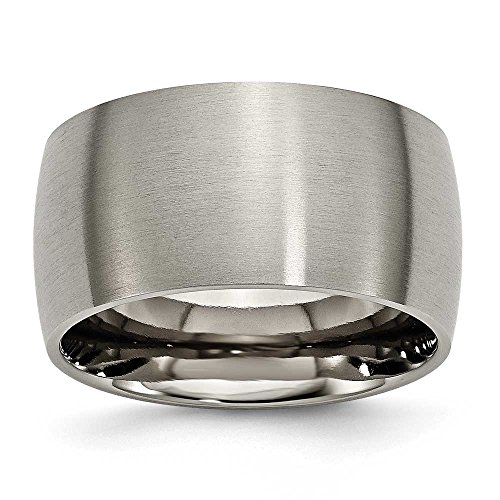 Chisel Brushed Titanium Ring (12.0 mm) - Size 10.5