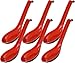 Chef Miso Set of Six Red and Black Large Japanese Soup Spoons