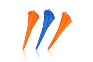 Aferrizu Oil Funnel 3-Pack, Multi Function Plastic Long Neck Oil Funnel - for All Automotive Oils Lubricants Engine Oils Water Diesel Fuel Kerosene