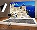 OFILA Greece Santorini Island Backdrop 10x8ft Church Photography Background Summer Vacation Coastline Dome Travel Photos Europe Building Mountain Ocean Honeymoon Trip Party Decoration Props