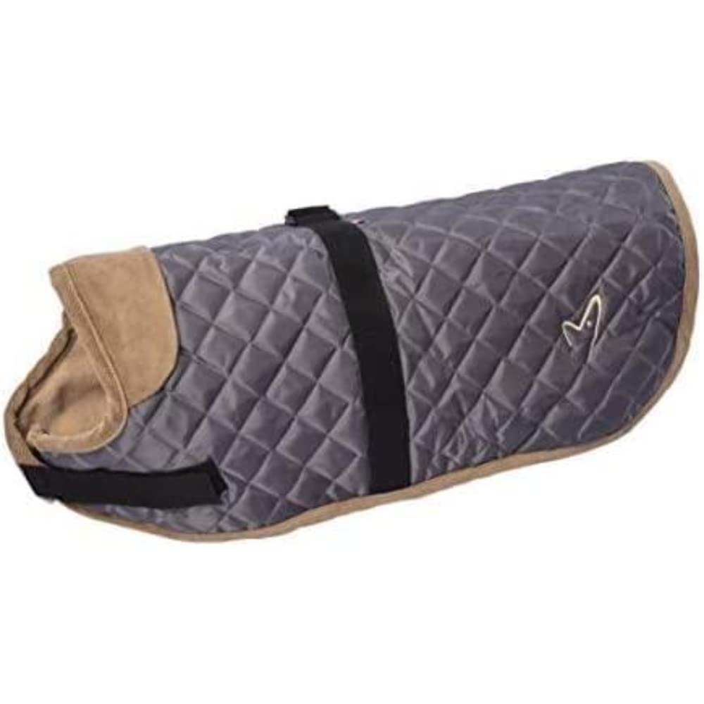 Gor Pets Outdoor Worcester Dog Coat - Grey 46cm (18in) - Water-Resistant & Fleece-Lined - Adjustable Fit