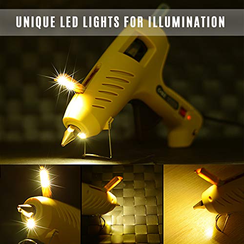 Hot Glue Gun with LED Lights,60/100W Full Size Dual Power High Temp Heavy Duty Melt Glue Gun Kit with 10 Pcs Premium Glue Sticks(0.43'' x 8") for DIY, Arts & Crafts Use,Christmas Decoration/Gifts