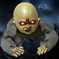 quysvnvqt Halloween LED Animated Crawling Baby Zombie Ghost Sound Doll Prop Party Decor for Halloween Party - Ghost