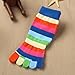 Qianle 3 Pairs Unisex Children Rainbow Split 5 Toes Socks Kids Socks