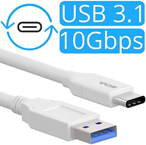 Skiva USB-C to USB-A 3.1 Gen 2 Cable (3.2ft / 10 Gbps / 5 Amps) with Power Delivery for USB Type-C Devices - Samsung Galaxy S8 S8+, OnePlus 3T 3, Google Pixel XL, LG G6, MacBook &amp; more [Model:CB121]