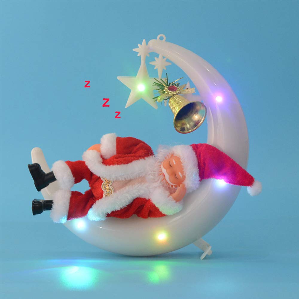 MOSTOP Electric Christmas Santa Sleeping Claus Ornaments