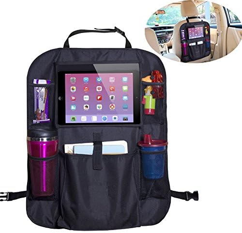 Car Backseat Organizer Storage Bag Seat Cover Protector Kick Mats Multi-Pockets Space Saving High Capacity for ipad Holder Baby Toys Travel Bottles